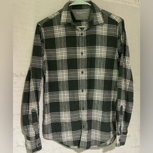 Calvin Klein Jeans long-sleeve, black and white plaid flannel size small.